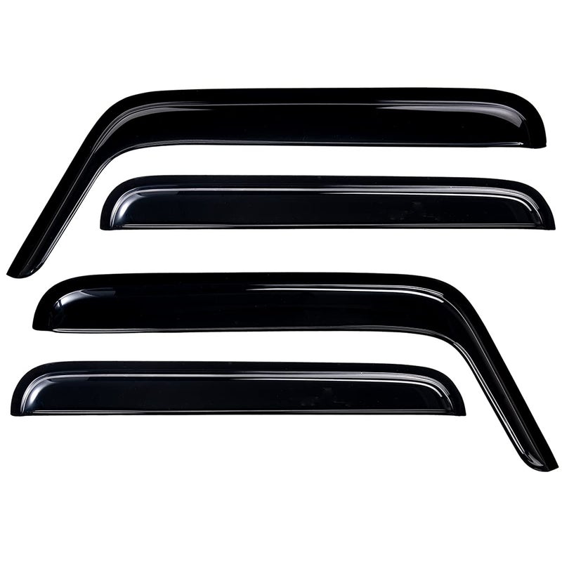 Lightronic Extra Durable Outside-Mount Auto Vent Window Visor, Fit 2007-2017 Jeep Wrangler Unlimited, 2018 Wrangler JK Unlimited, 4-Door, UV-Protect Rain Guard, Original Wind Deflector, Smoke, 4-Pcs - Image 3